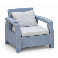 Havana outdoor sofa set with seat and back cushions – view 10