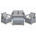 Havana 4-Seater Sofa Set 2+1+1, Grey, Seat & Back Cushions