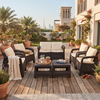 Havana 6-seater outdoor sofa set 2+1+1+1+1 with seat and back cushions – view 2