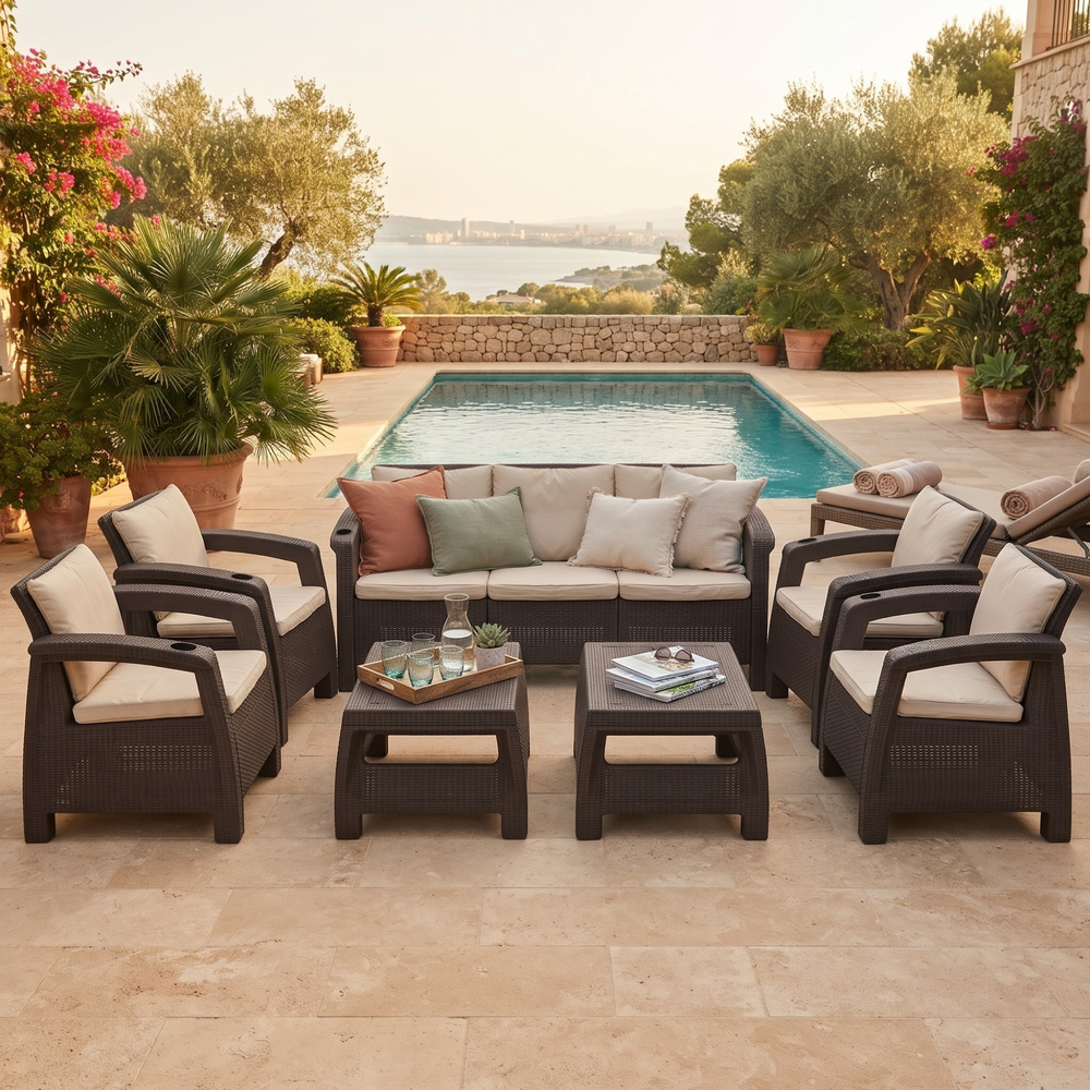 Havana 7-Seater Sofa Set 3+1+1+1+1, Seat & Back Cushions
