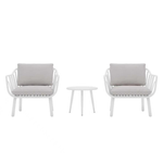 Aria Bistro Set – Modern, Weather-Resistant Outdoor Seating with Cushions (White)