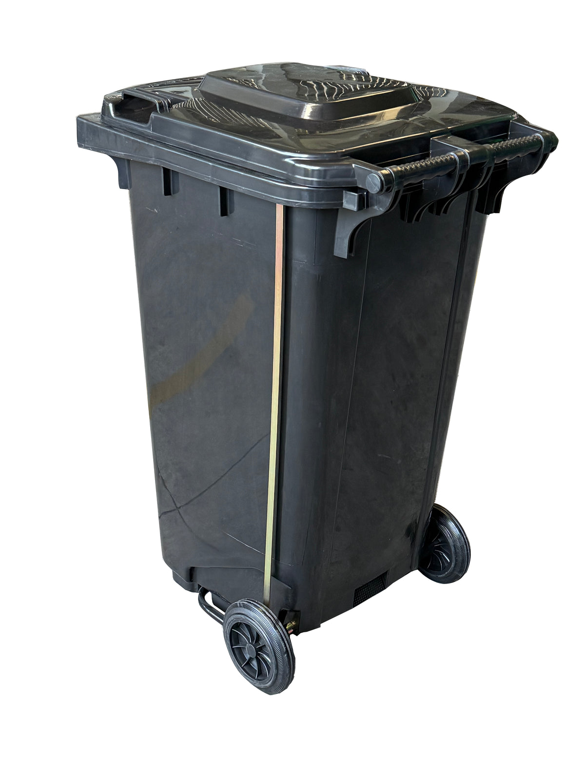 240L Heavy-Duty Wheeled Bin with Central Foot Pedal & Lid – Black, view 5