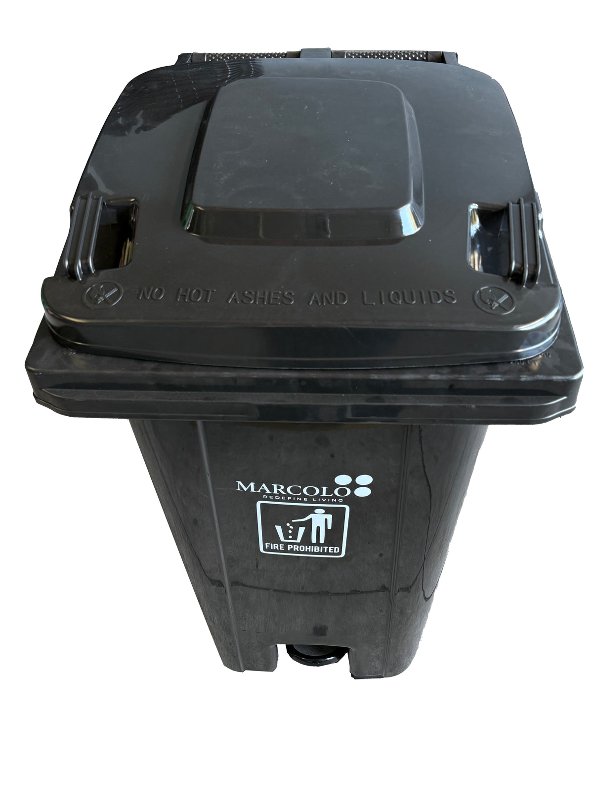 240L Heavy-Duty Wheeled Bin with Central Foot Pedal & Lid – Black, view 7