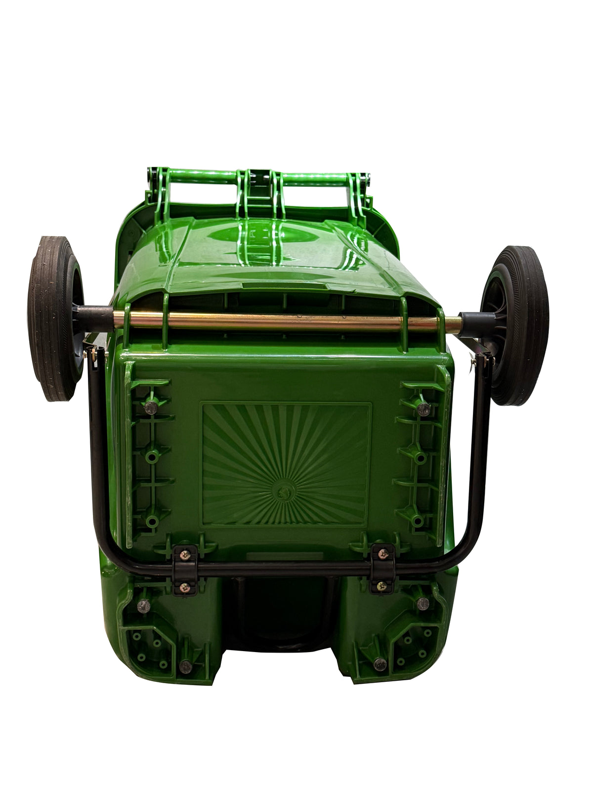 240L Heavy-Duty Wheeled Bin with Central Foot Pedal & Lid – Green, view 5