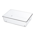 Wide Drawer Organizer – Clear Plastic Bin for Makeup, Kitchen & Office Storage – 22.6x16.5x5.2 cm