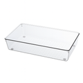 Large Drawer Organizer – Clear Plastic Bin for Desk, Kitchen & Bathroom Storage – 30.3x15.5x5.2 cm
