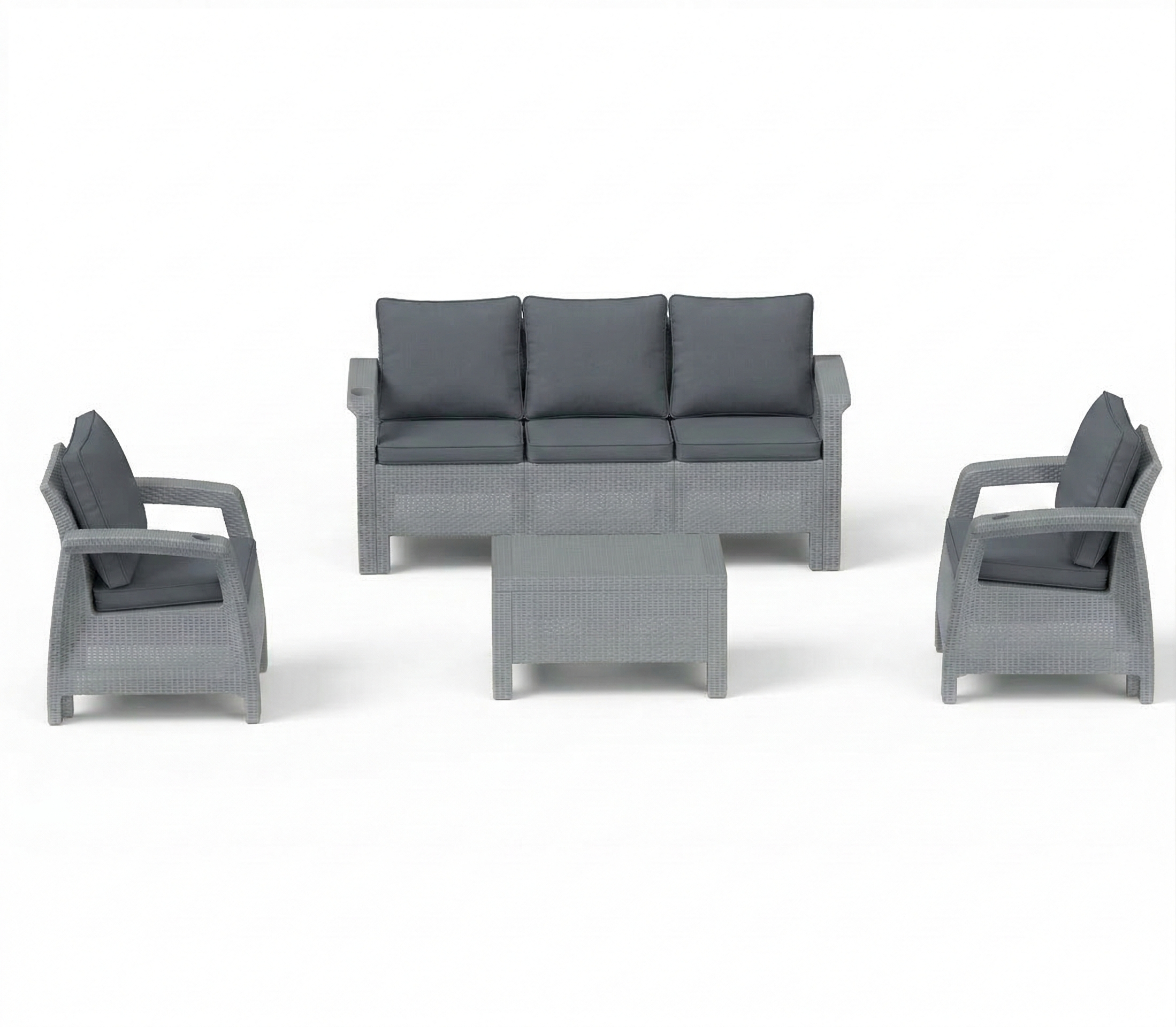 5-Seater Havana Outdoor Sofa Set – Modern Rattan-Style Seating with Coffee Table & Seat and Back Cushions