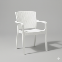 Marcolo white Rattan Armchair with Ergonomic Woven Design