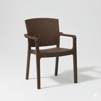 Marcolo brown Rattan Armchair with Ergonomic Woven Design