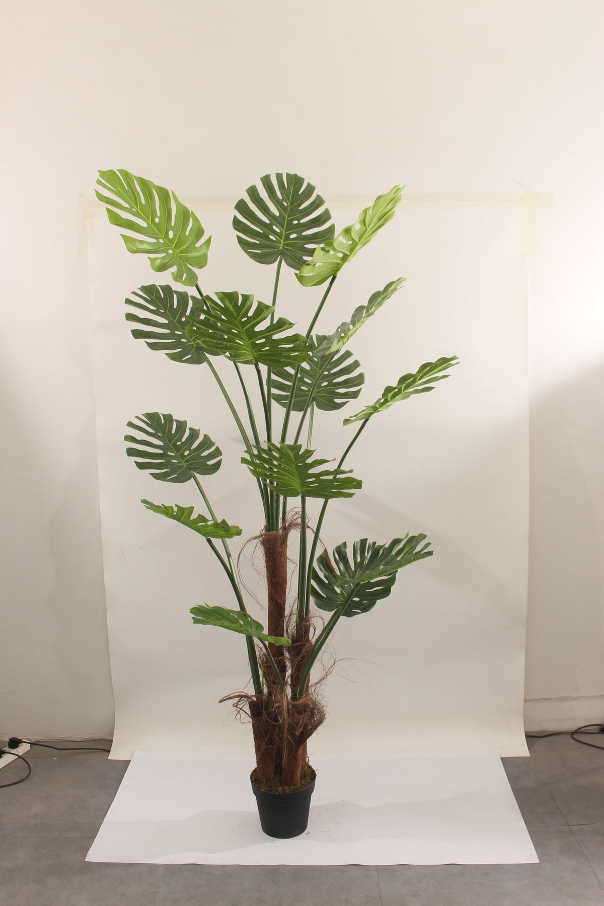 Marcolo artificial monstera plant with pot, 200 cm, full view
