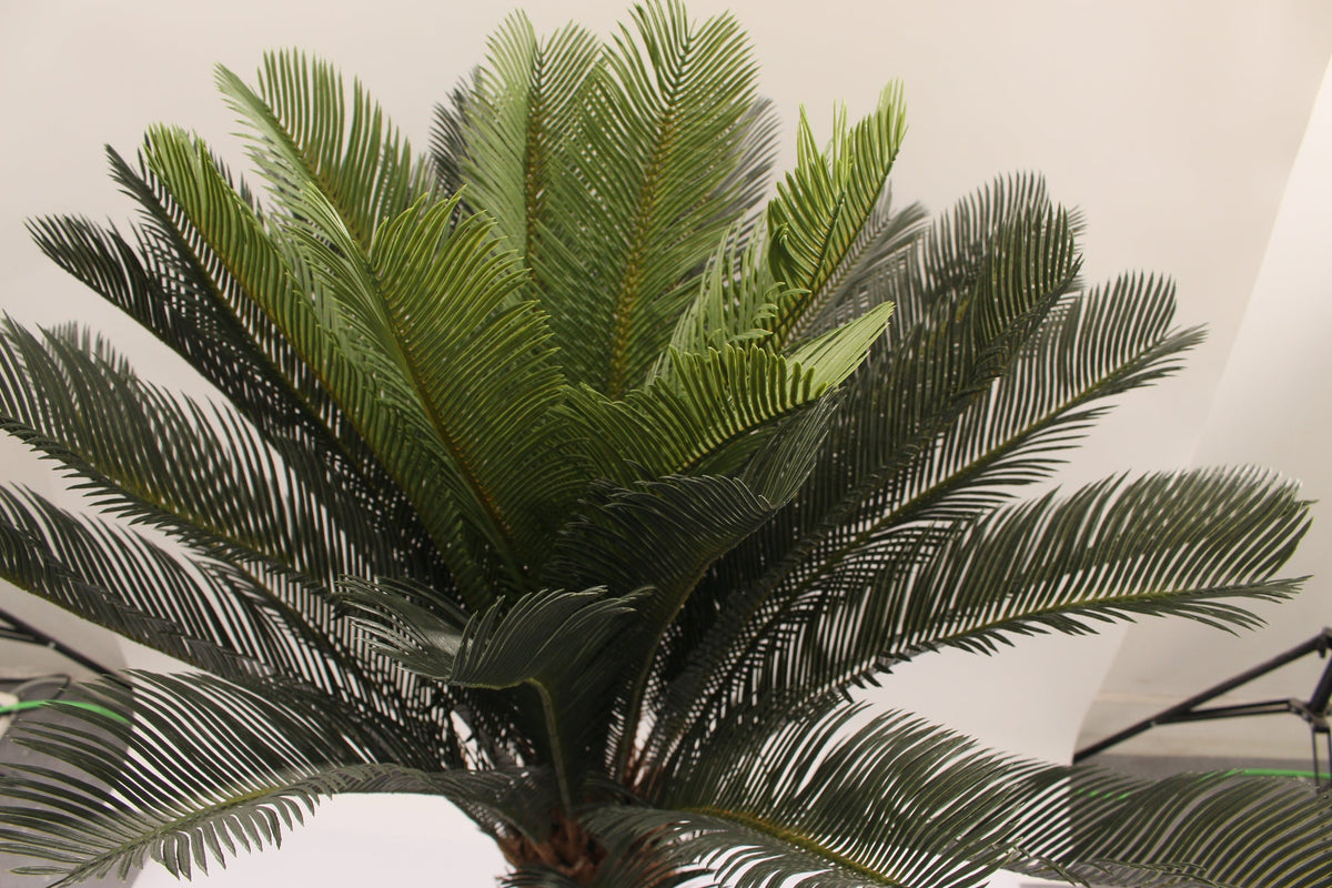 Crown of fronds on the Marcolo 120 cm artificial sago palm