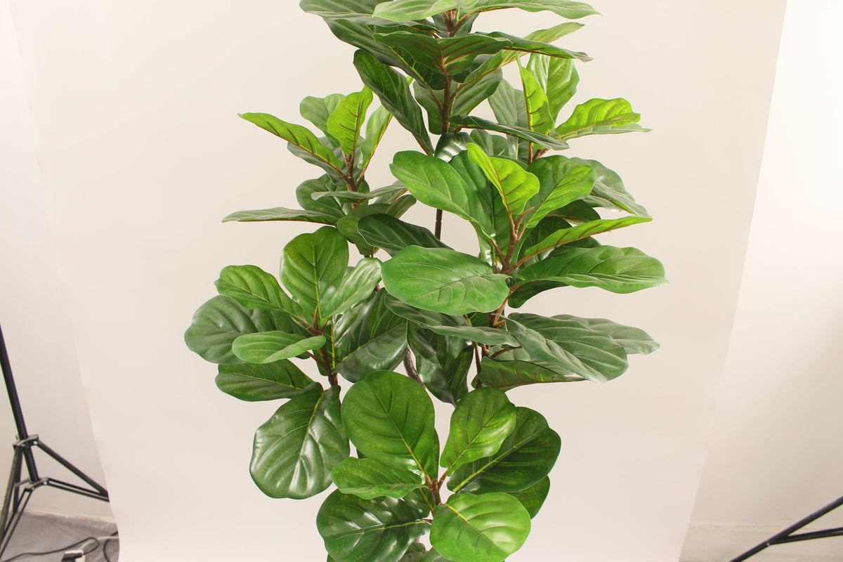 Close-up of the leaves on the Marcolo 160 cm artificial fiddle leaf fig tree