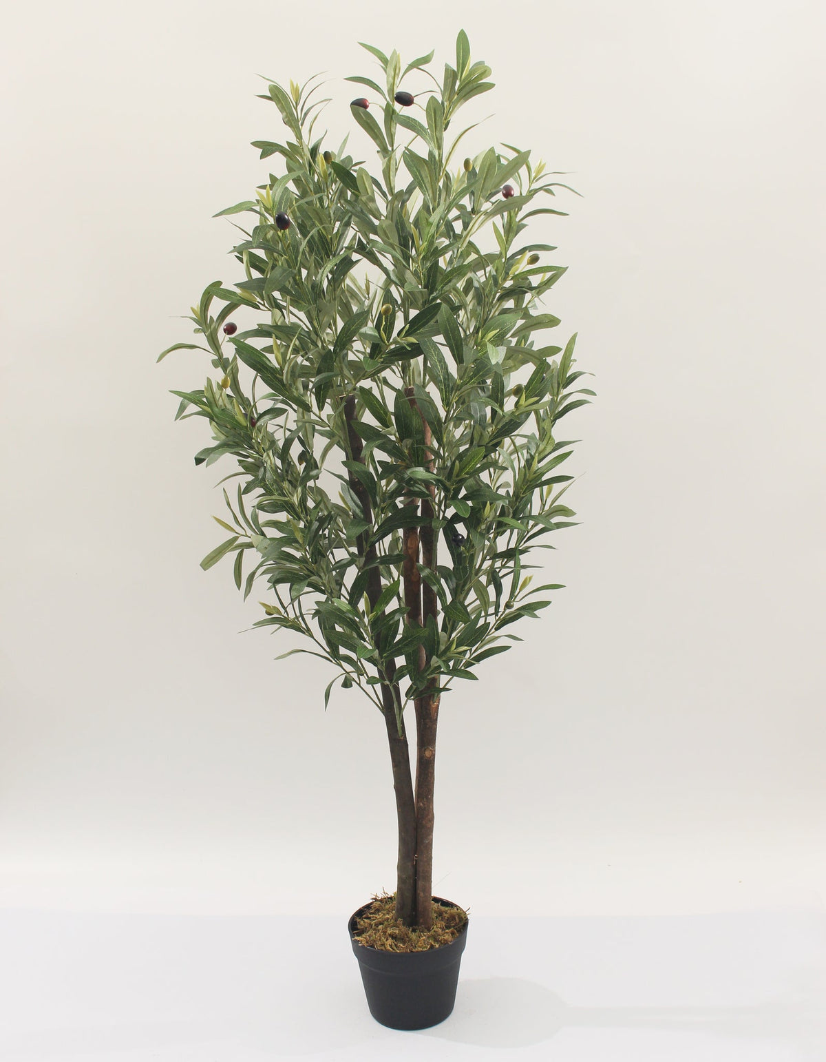 Marcolo artificial olive tree with pot, 120 cm, full view with a bushy canopy