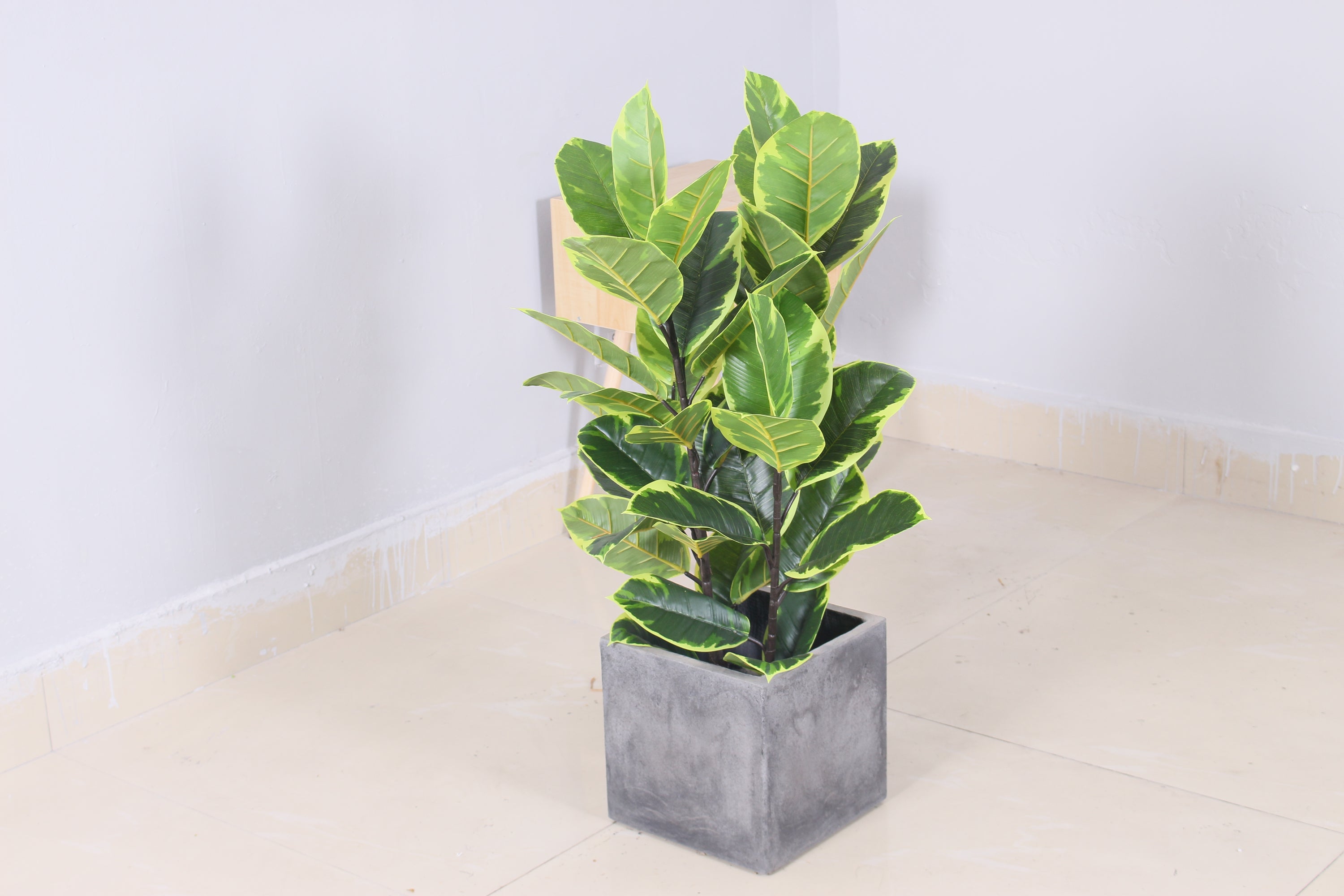 Artificial Rubber Tree 90cm Realistic Decorative Indoor Tree