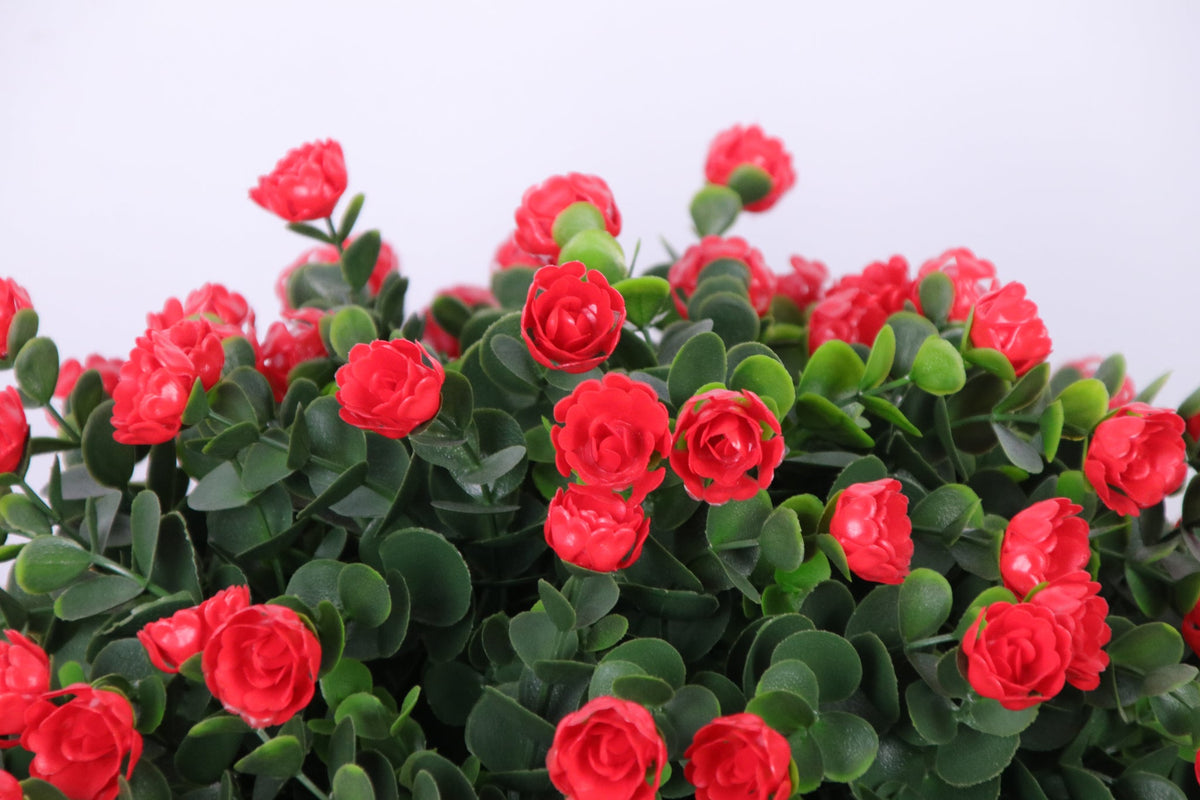 Marcolo 54cm artificial rose bonsai red floral detail