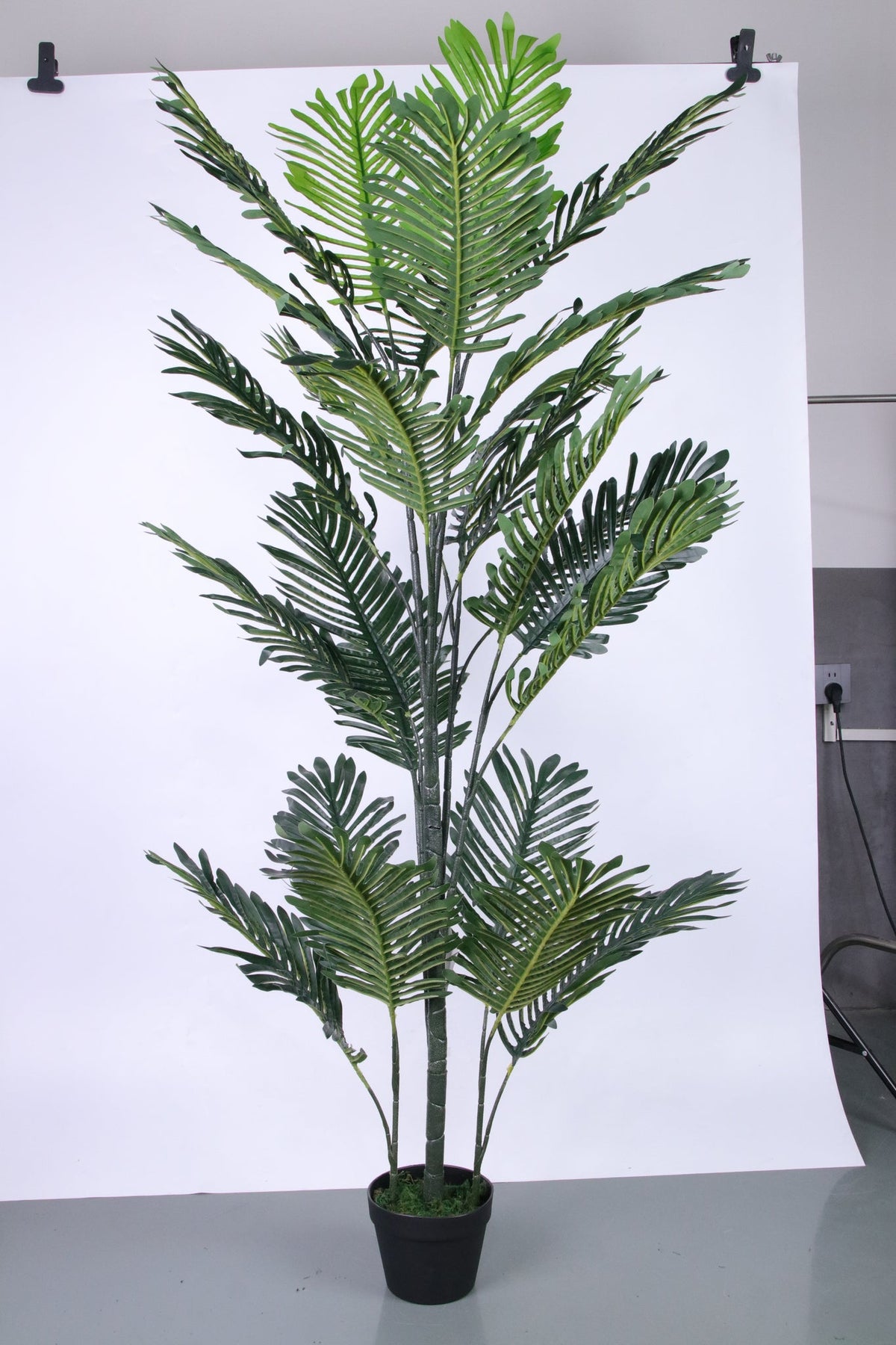 Marcolo 180cm artificial Phoenix sunflower tree in a black pot.