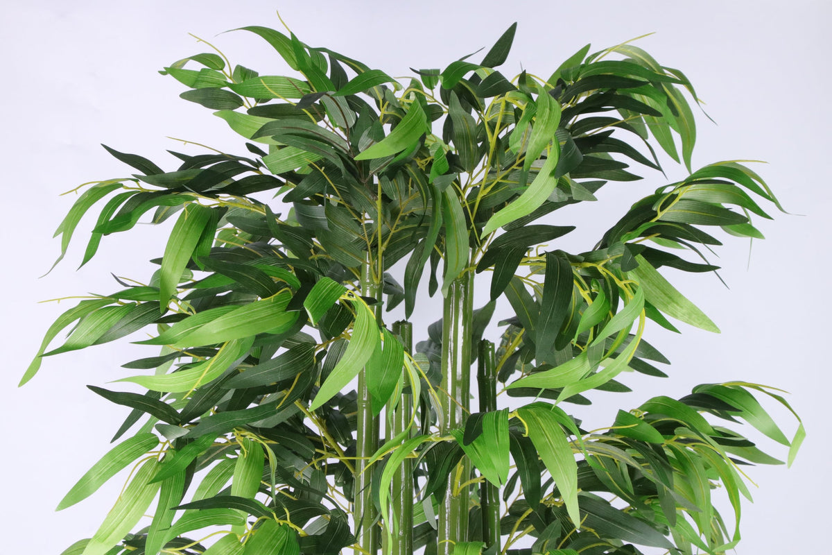Close-up of the dense leaves on the Marcolo 180 cm artificial bamboo plant