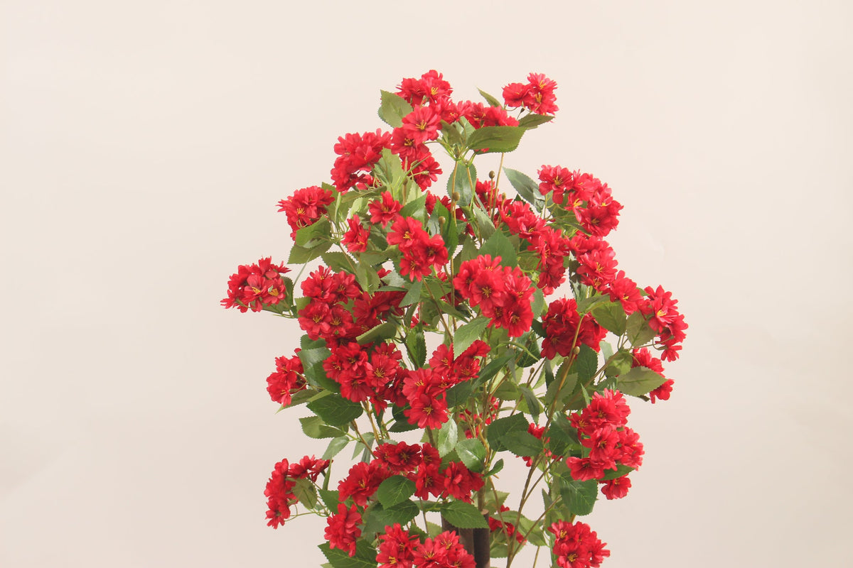 Close-up of the red flowers on the Marcolo 120 cm artificial fragrans flower tree