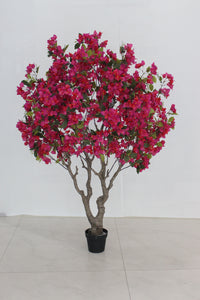 Marcolo 150cm artificial bougainvillea tree with lush magenta flowers and a natural-look trunk.