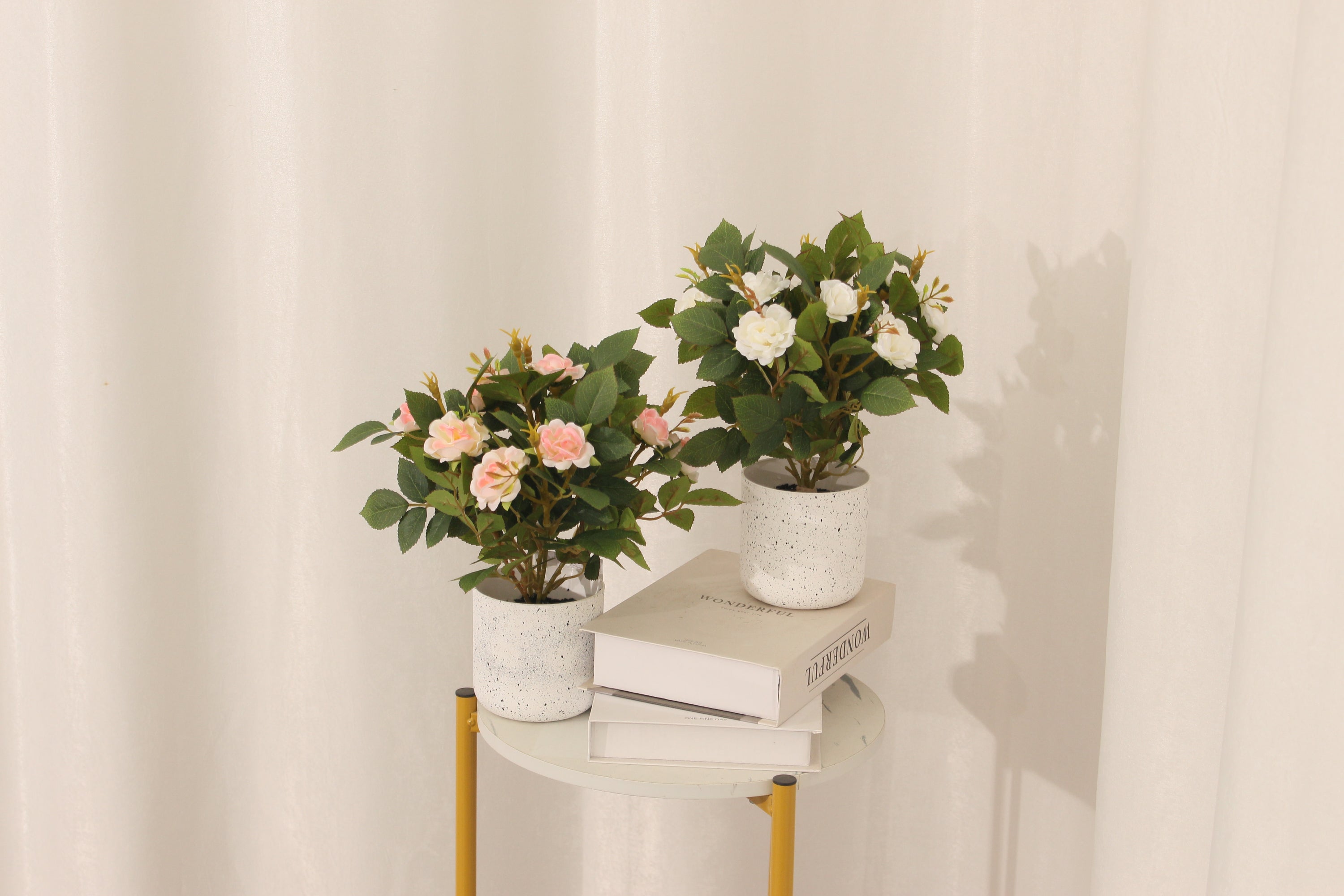 Artificial Rose Bonsai Tree 25cm Decorative Indoor Accent
