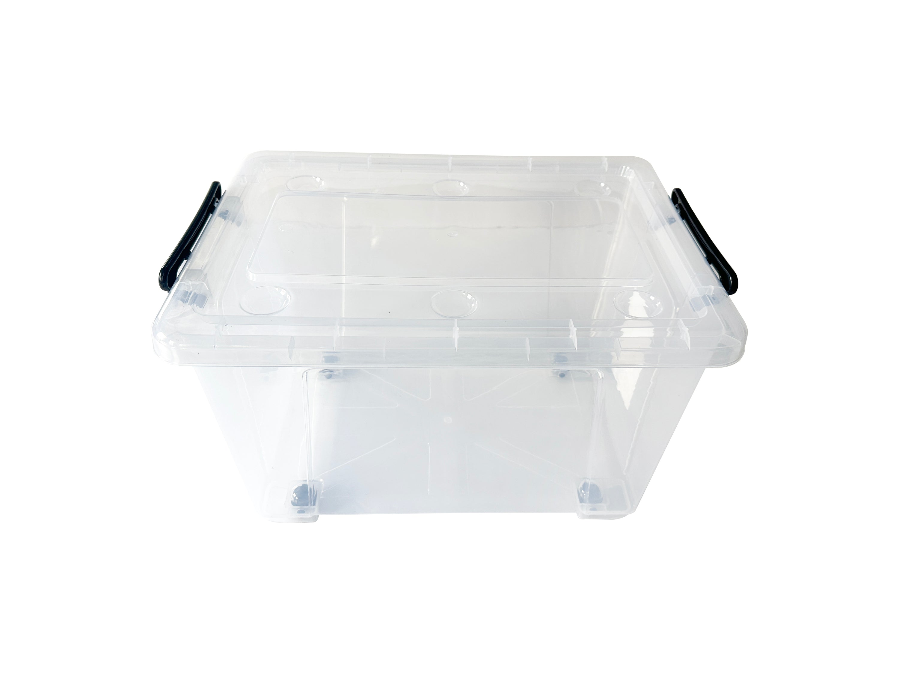 38L Plastic Storage Box with Lid – Transparent Stackable Organizer with Handles