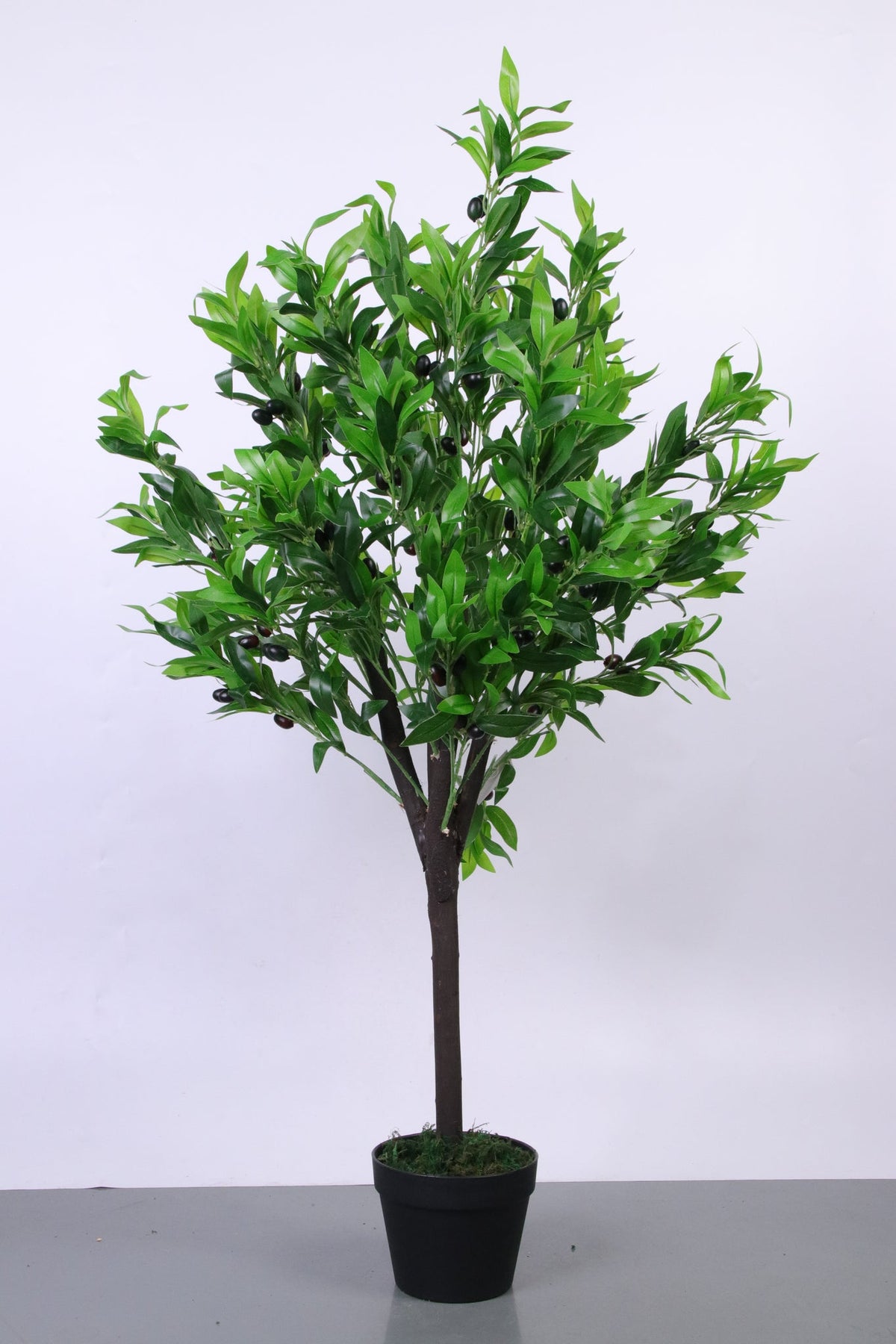 Marcolo 120cm Realistic Artificial Olive Tree in Black Pot