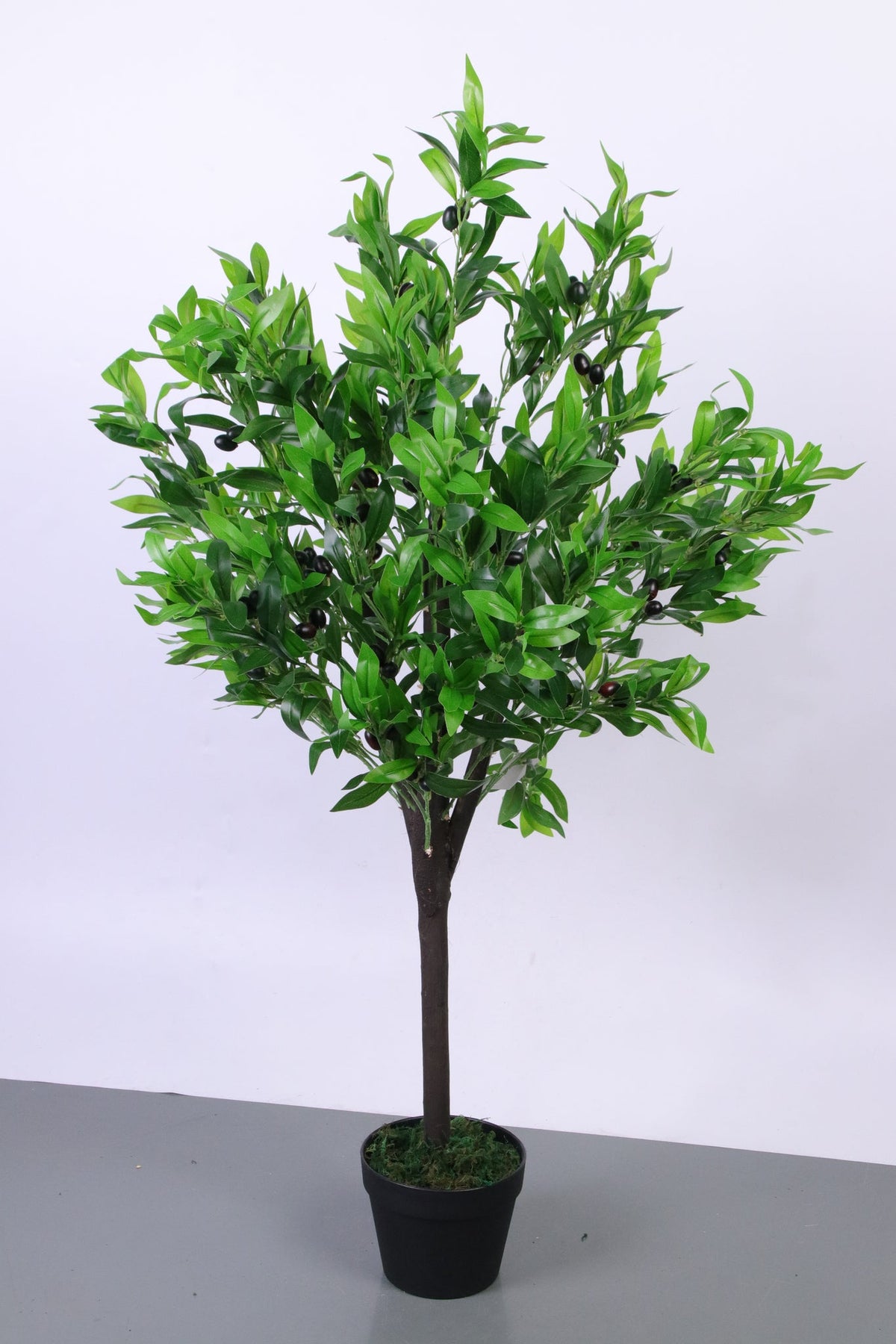 Marcolo 120cm Artificial Olive Tree Decor in Black Pot