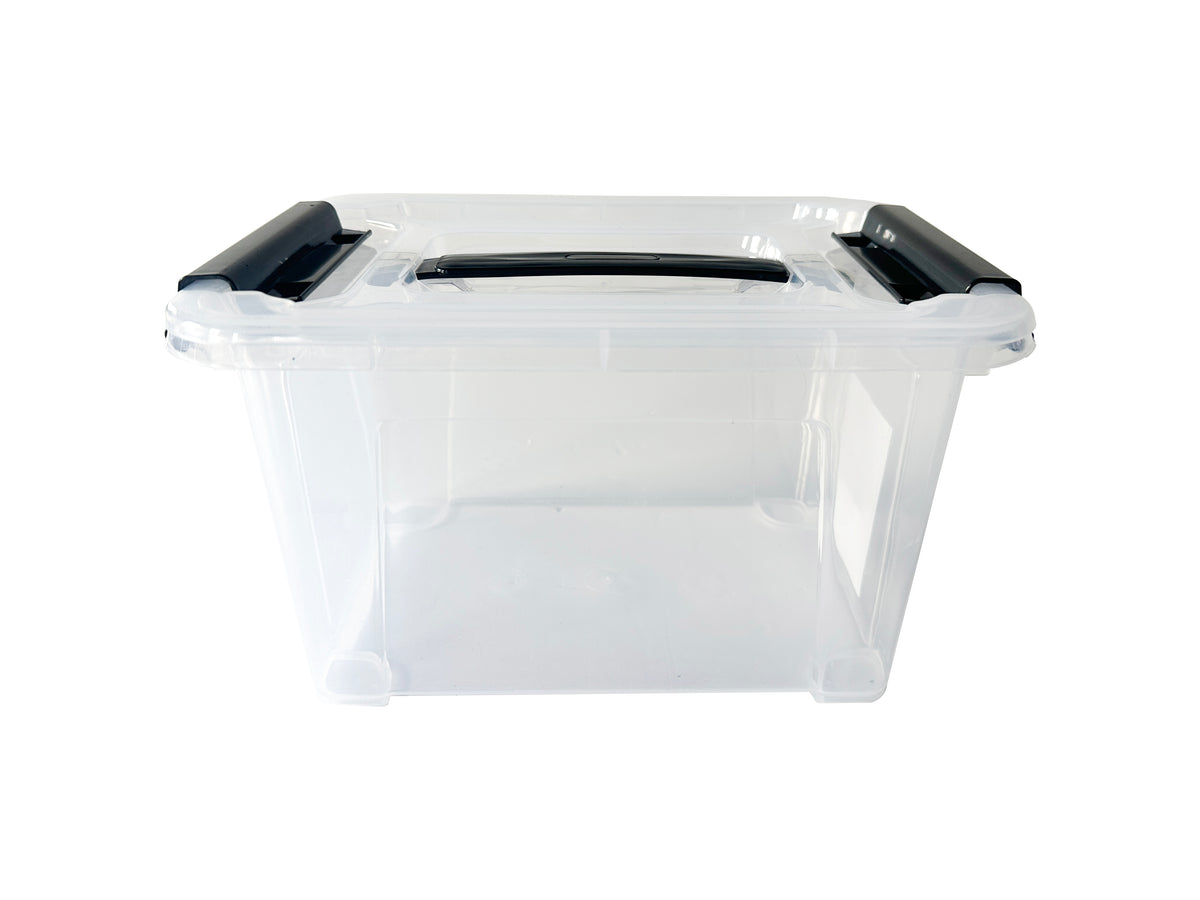 Side view of Marcolo 5L transparent storage box with lid