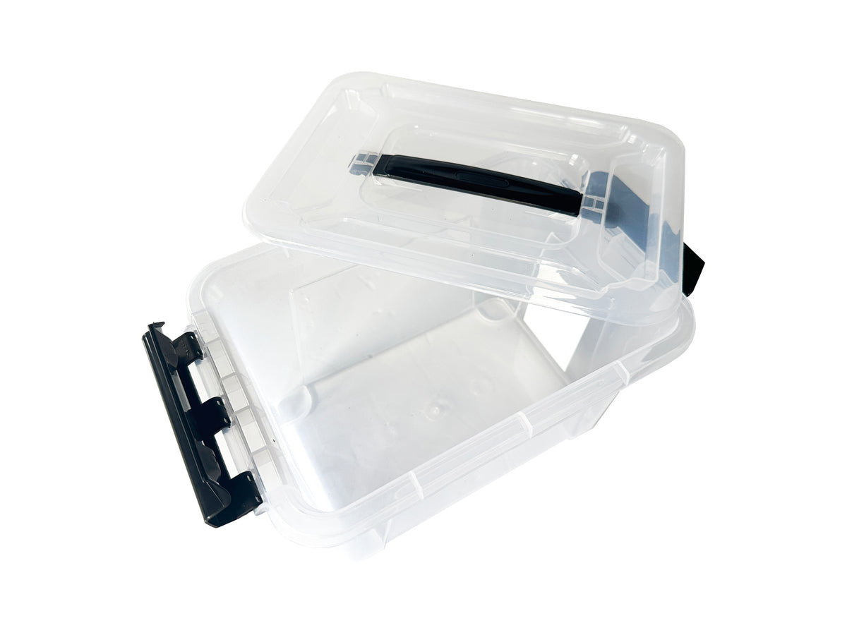 Marcolo 5L transparent storage box with open lid view