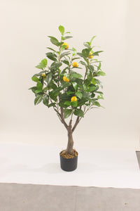 Marcolo Lifelike Artificial Lemon Tree in Pot, 110cm Tall