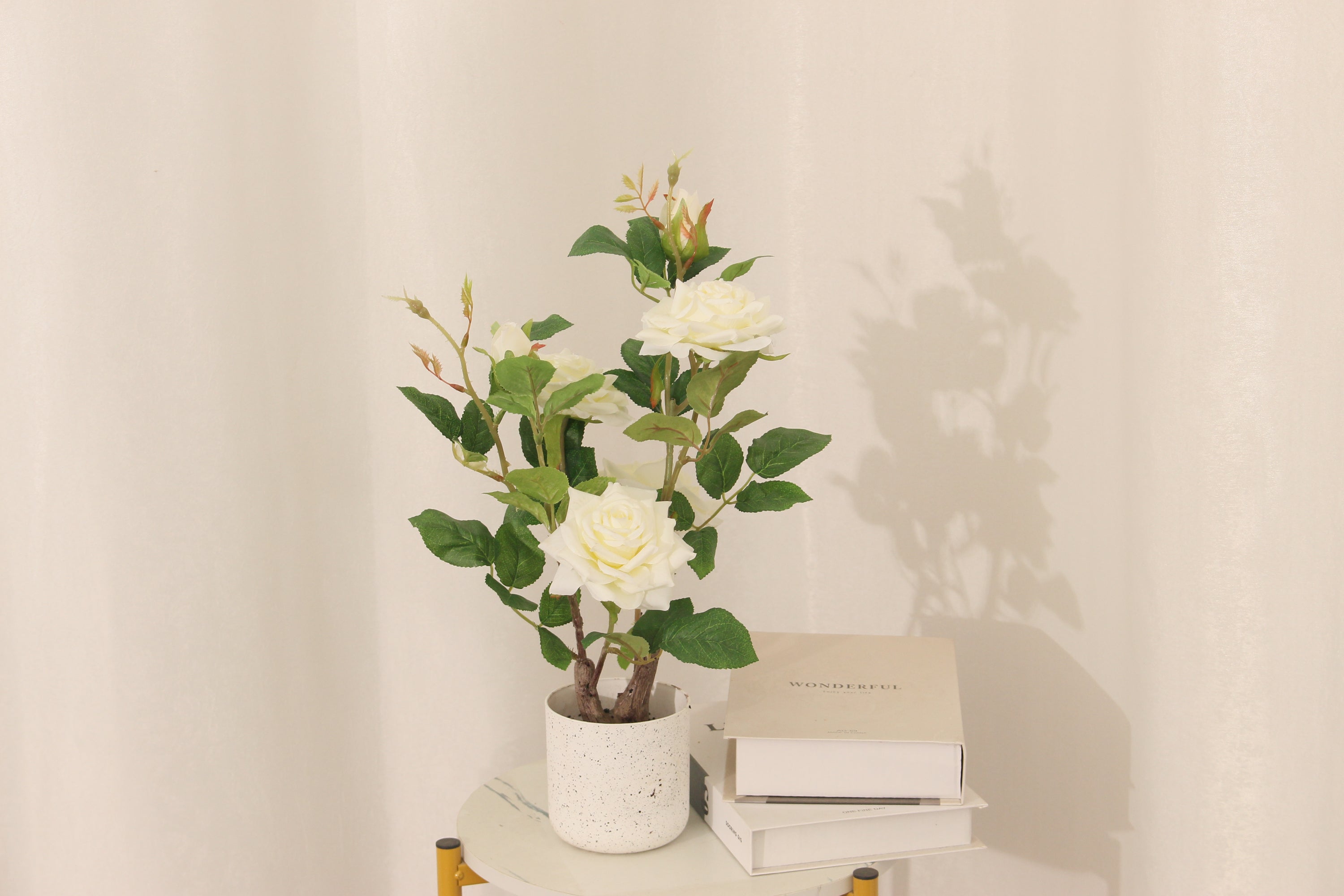 Artificial Rose Bonsai Tree 40cm Elegant Indoor Décor Accent