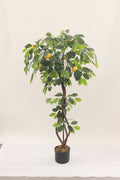 Artificial Lemon Tree, Braided Trunk, Round Crown, with Pot, 120 cm