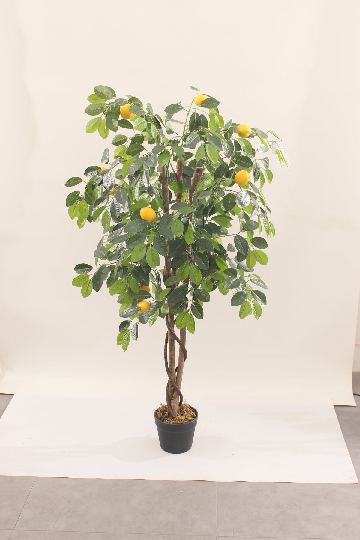 Marcolo artificial lemon tree with pot, 120 cm, full view