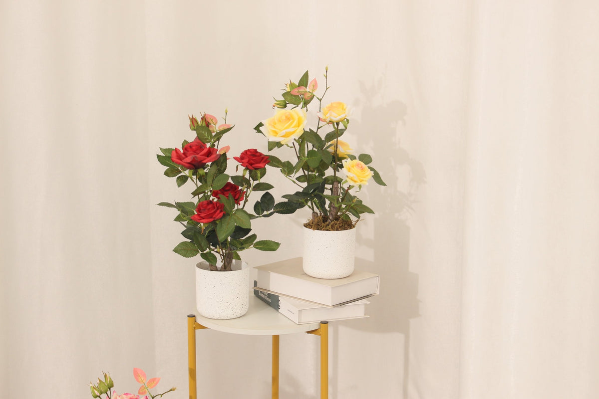 Marcolo 45cm artificial red and yellow rose flower decor