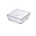 Square Drawer Organizer – Clear Plastic Storage Bin for Bathroom, Kitchen & Desk – 15x15x5.5 cm