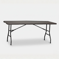 6FT Rattan Folding Table – Extra Sturdy, Weather-Resistant & Space-Saving (Black)