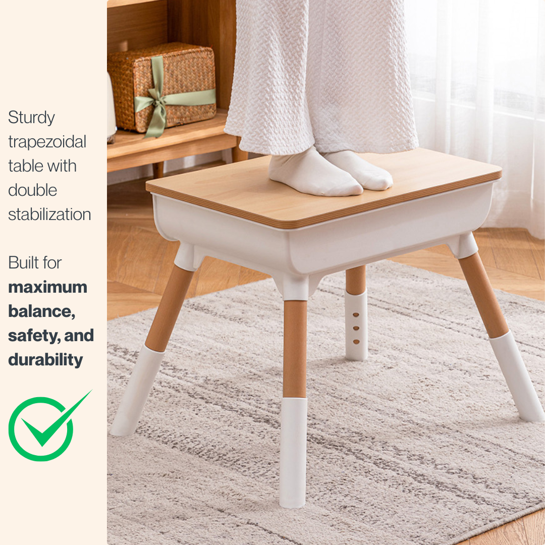 Kids Table and 2 Chairs Set with Paper Roll – Height-Adjustable Play & Study Desk with Storage Baskets and Drawers