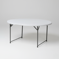 5FT Round Center Folding Table – Extra Sturdy, Weather-Resistant & Space-Saving (White)