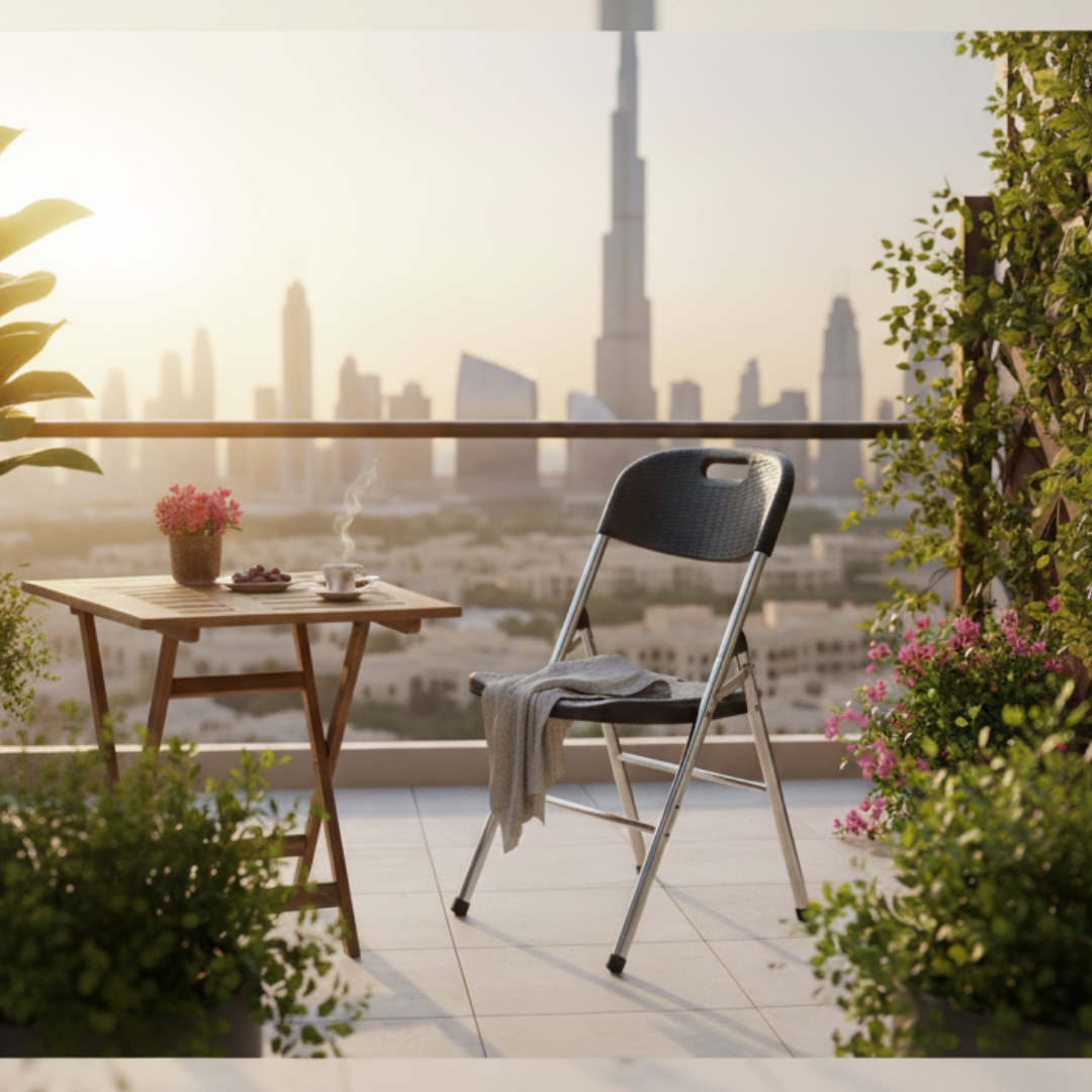 Rattan Folding Chair – Extra Sturdy, Ergonomic & Weather-Resistant (Black)