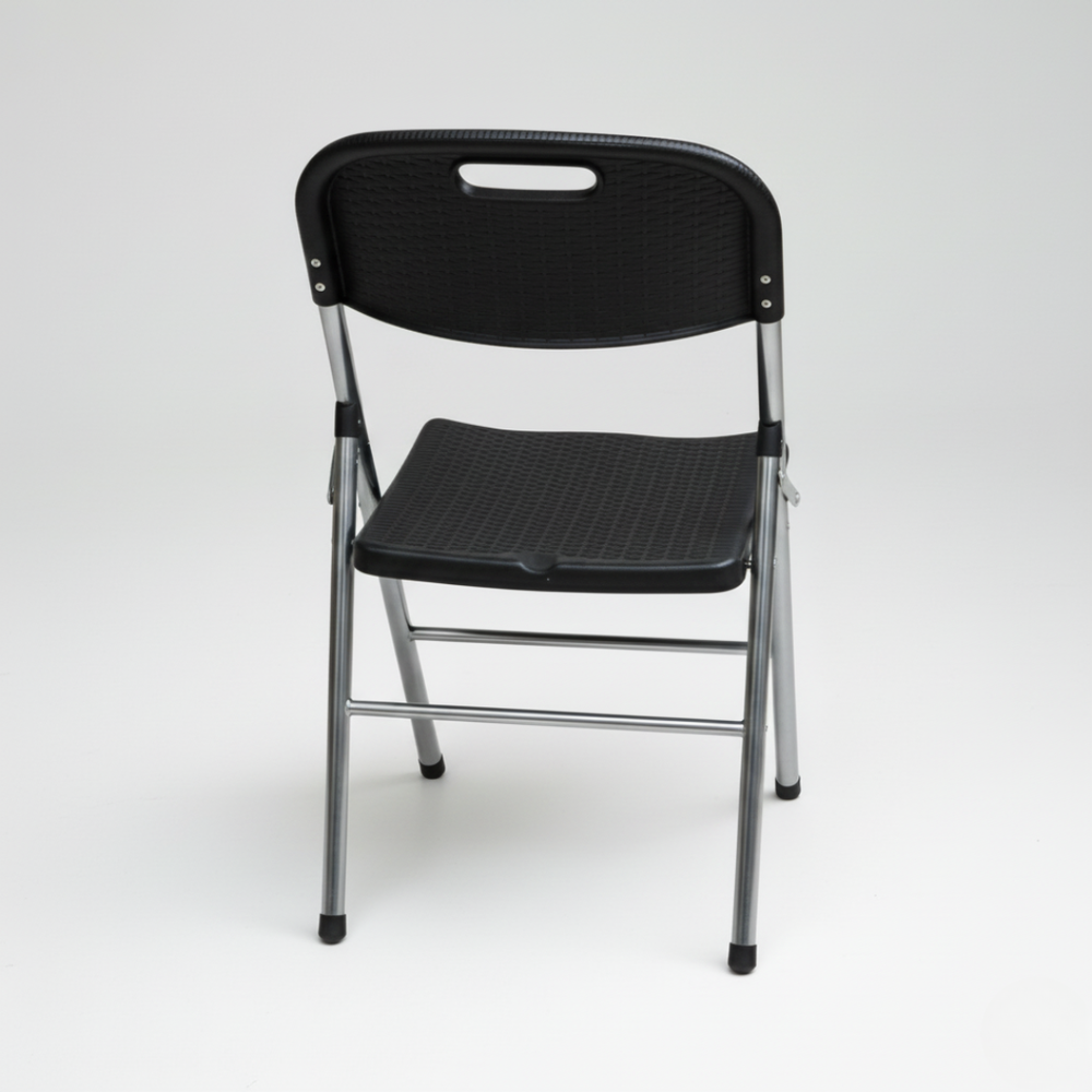 Rattan Folding Chair – Extra Sturdy, Ergonomic & Weather-Resistant (Black)