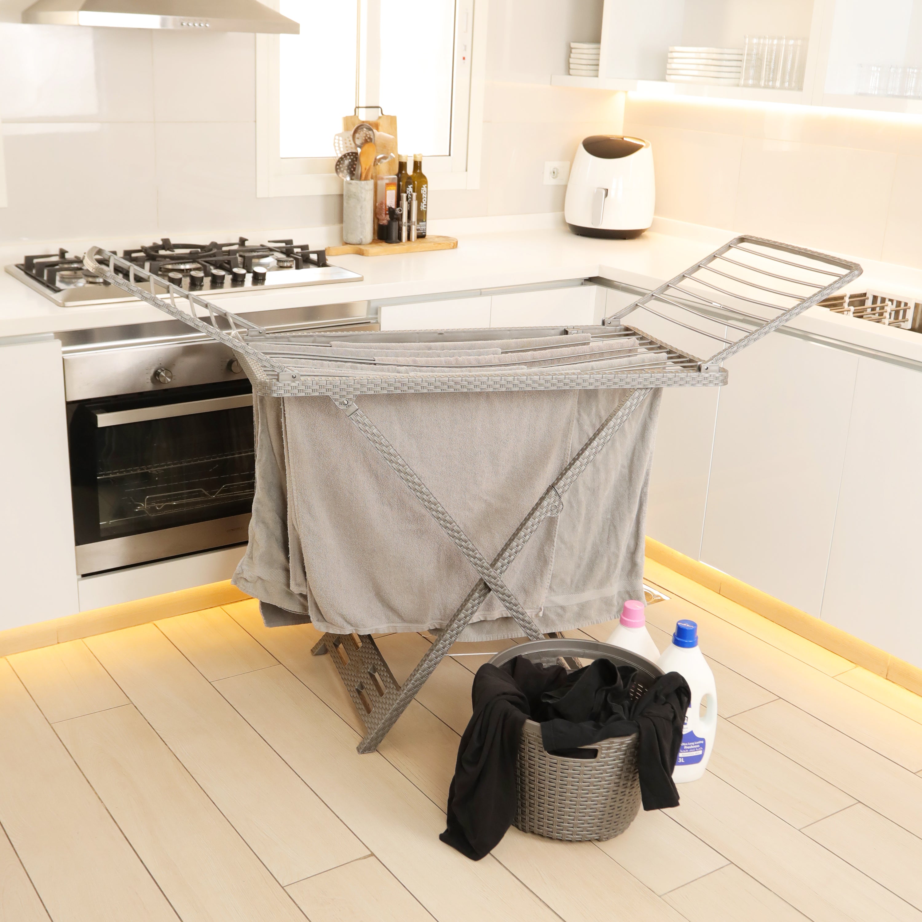TRIXIE Foldable Clothes Drying Rack, Plastic, Heavy Duty