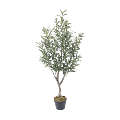 Artificial Olive Tree, Forked Twin Trunk, with Pot, 120 cm
