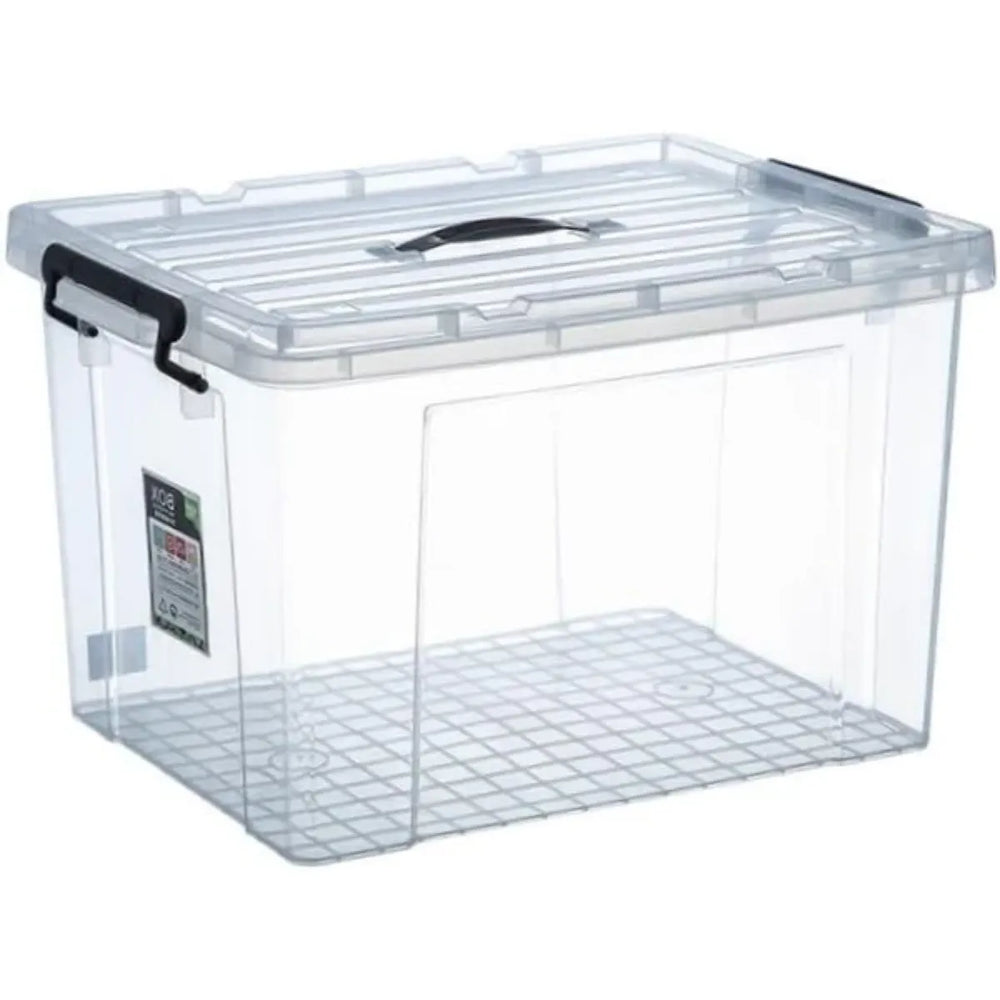 48L Clear Storage Box with Locking Lid & Side Handles