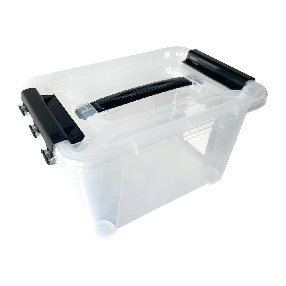 5L Plastic Storage Box with Lid – Transparent Stackable Organizer with Clip Locks & Handle