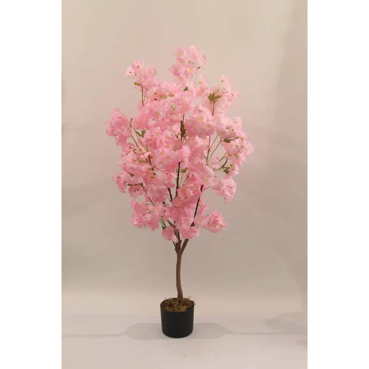 Artificial 125cm pink cherry tree in a black pot by Marcolo.