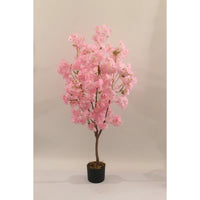 Artificial 125cm pink cherry tree in a black pot by Marcolo.