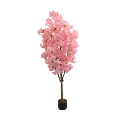 Artificial Cherry Blossom Tree, Pink, Upright Crown, with Pot, 170 cm