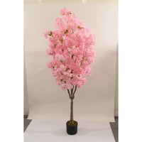 Artificial 170cm pink cherry tree in a black pot by Marcolo.