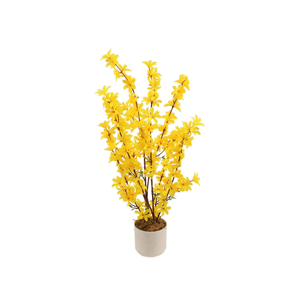 Artificial 60cm yellow cherry tree in a white pot by Marcolo.