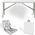 150x70CM Centerfold Folding Table with Steel Legs